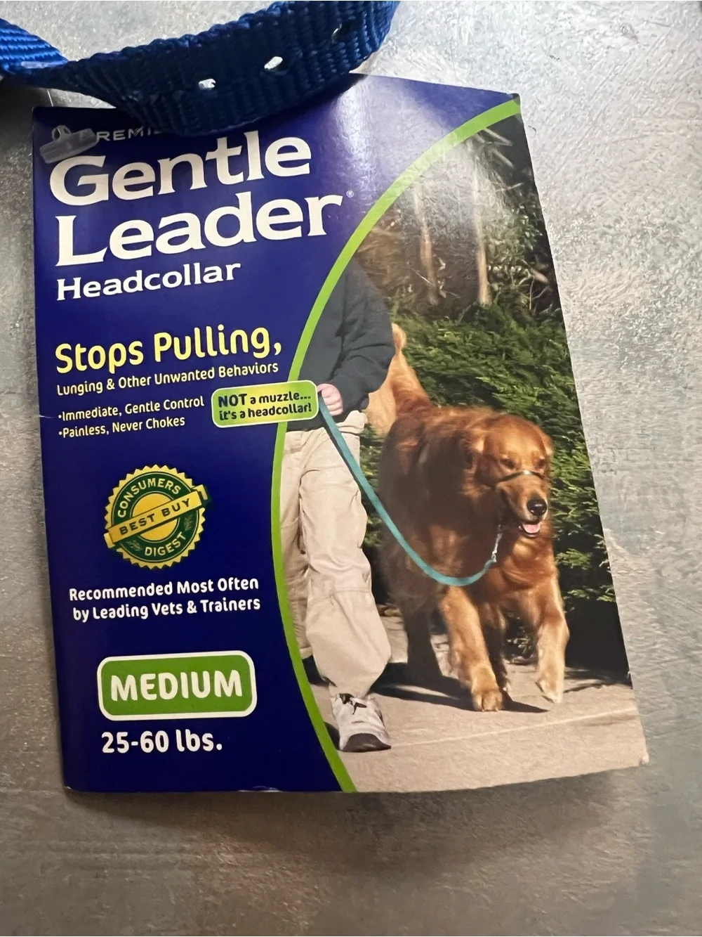 PetSafe Blue Gentle Leader with Matching Leash Sz M
